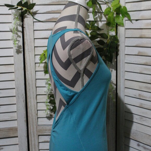 Lululemon Teal Blur Tank Dress Open Back Sleeveless (211) - Picture 7 of 13